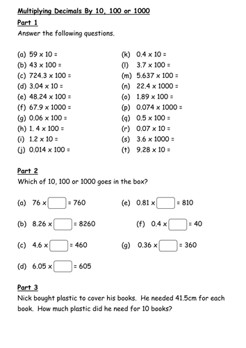 Printables Multiplying By Powers Of 10 Worksheet multiplying and dividing by powers of 10 ks3 l orme teaching resources tes