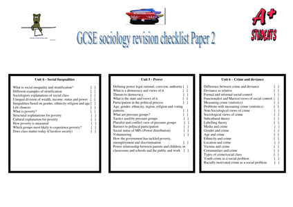 Sociology as level coursework