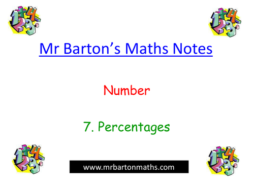 Notes - Number - 7. Percentages. Powerpoint. | Teaching Resources