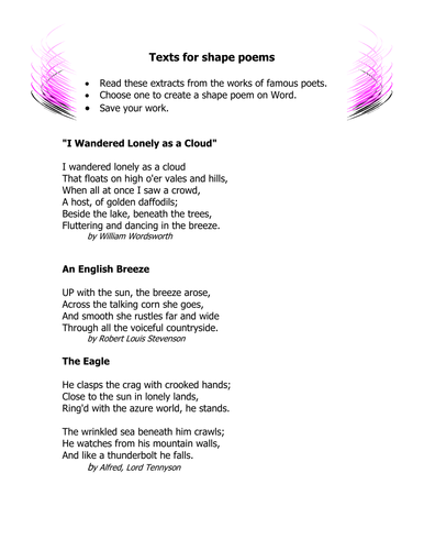 grade 7 for poems english form Poetry, poetic poetic techniques & 7) (Year by