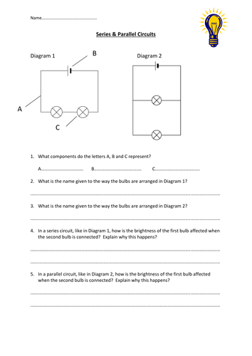 Series & parallel circuits worksheet | Teaching Resources