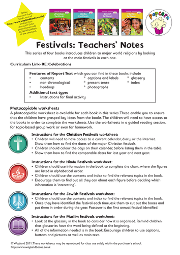 religious festivals and celebrations teaching resources