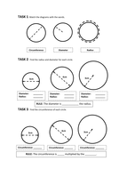 circles revision worksheets ks3 teaching resources