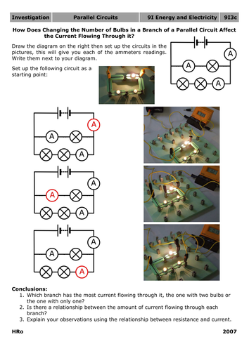 Current in Parallel Circuits | Teaching Resources