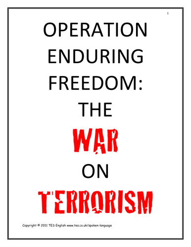 The War on Terrorism - Political Speeches | Teaching Resources