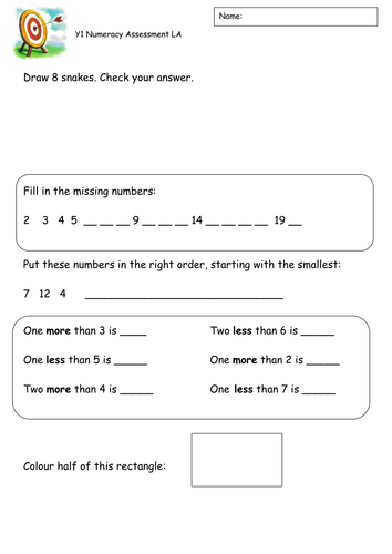 year 1 mixed maths skills assessment teaching resources
