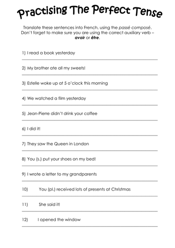 The Perfect Tense | Teaching Resources
