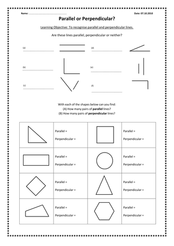 Parallel and perpendicular lines | Teaching Resources