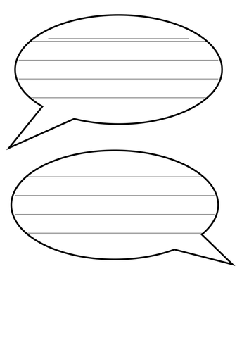 Speech bubbles with lines for writing by H4nn4hWW - Teaching Resources