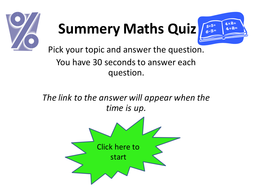 Maths Revision: Quiz Lesson - powerpoint. | Teaching Resources