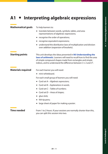 Writing Algebraic Expressions Resources | Tes