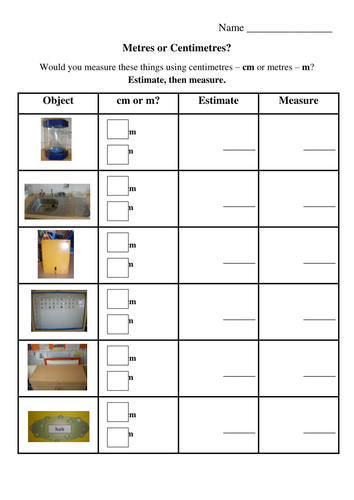 Measuring in cm or m | Teaching Resources