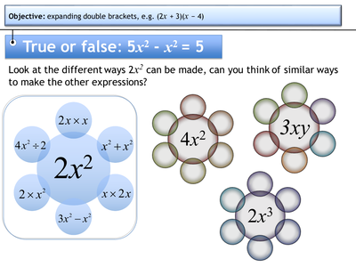 Algebra double brackets double brackets 7: level algebra worksheets  Expanding