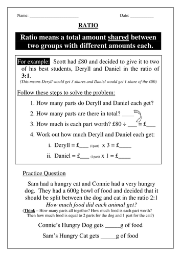 KS3 Maths Worksheets: Ratio & Proportion by beachman0274 - Teaching