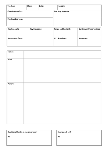 lesson plan template 2 teaching resources