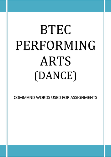 btec dance resources