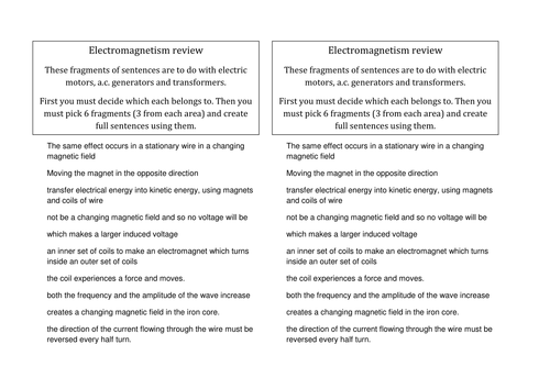 Electromagnetism | Teaching Resources