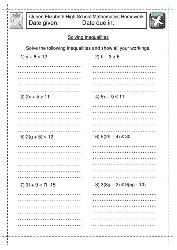 KS3 Maths: Solving linear Inequalities worksheets | Teaching Resources