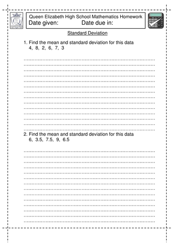 Standard Deviation | Teaching Resources