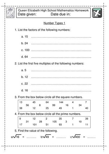 Multiples, Factors, Squares and Primes | Teaching Resources