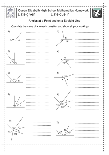 Angles at a point and on a straight line | Teaching Resources