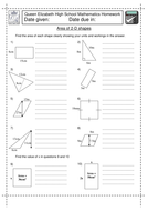 KS3 Maths: Area of 2D Shapes worksheet | Teaching Resources