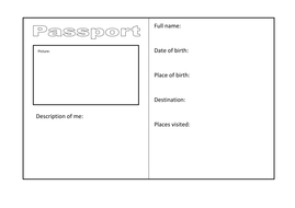 Blank passport template by kayld - Teaching Resources - Tes