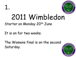 KS3 Revision Maths Quiz: Wimbledon by tomalley4 - Teaching Resources - Tes