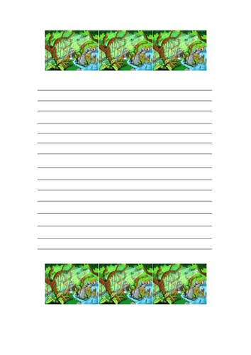 jungle themed writing paper teaching resources