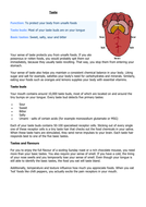 Taste worksheet | Teaching Resources