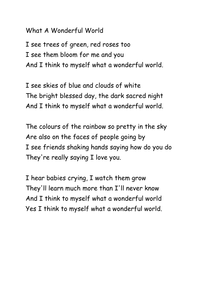 Louis Armstrong What A Wonderful World (spoken Intro Version) Lyrics ...
