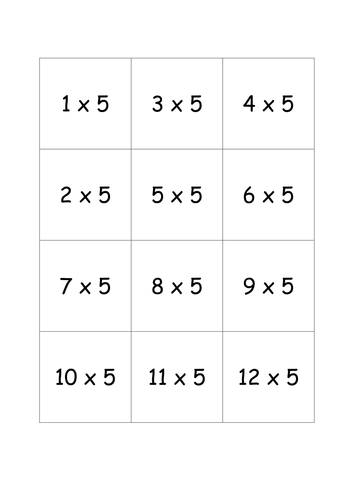 Times tables flash cards | Teaching Resources