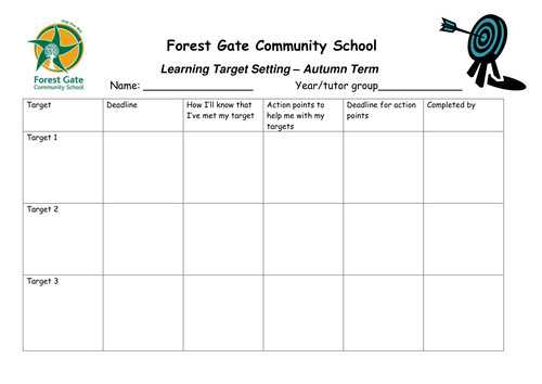 Student log: Target setting | Teaching Resources