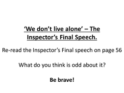 Act 3 Final Speech Analysis Inspector Calls | Teaching Resources