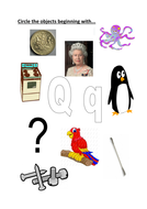 circle objects starting with Q/q | Teaching Resources