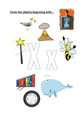 Worksheets Pictures That Start With X circle objects that start with xx by kayld teaching resources tes preview resource