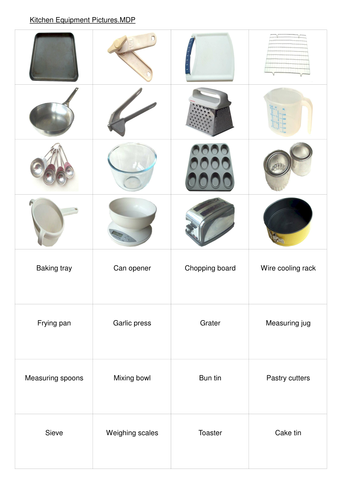 Equipment in the kitchen | Teaching Resources