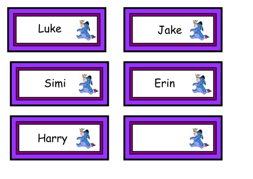 disney name labels teaching resources