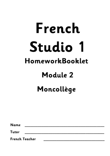 homework book in french