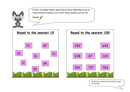 rounding worksheets - 3 ability  levels.doc