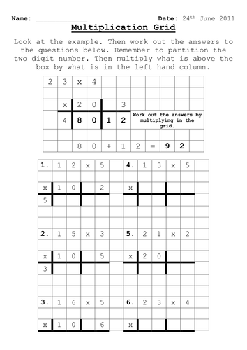 Grid Multiplication | Teaching Resources