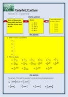equivalent fractions worksheet teaching resources