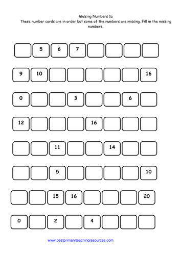 tes Year Numbers maths  worksheet missing Missing addition number 1