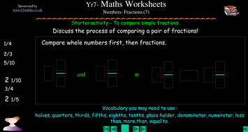 Comparing fractions worksheets | Teaching Resources