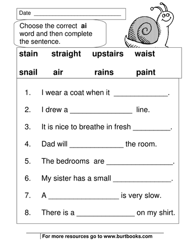 free phonics worksheets ai ay blends worksheet