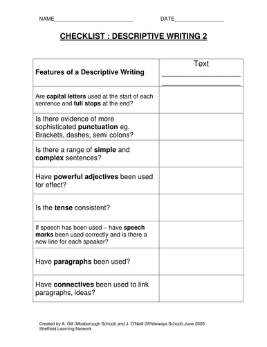 Checklist for writing an argumentative essay