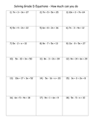 Solving Equations Worksheets | Teaching Resources