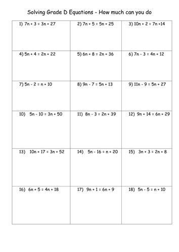 Worksheets Solving Linear Equations Worksheets solving equations worksheets by mrbuckton4maths teaching resources tes
