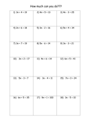 Solving Equations Worksheets | Teaching Resources