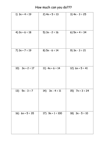 Printables Linear Equations Worksheets solving equations worksheets by mrbuckton4maths teaching resources tes